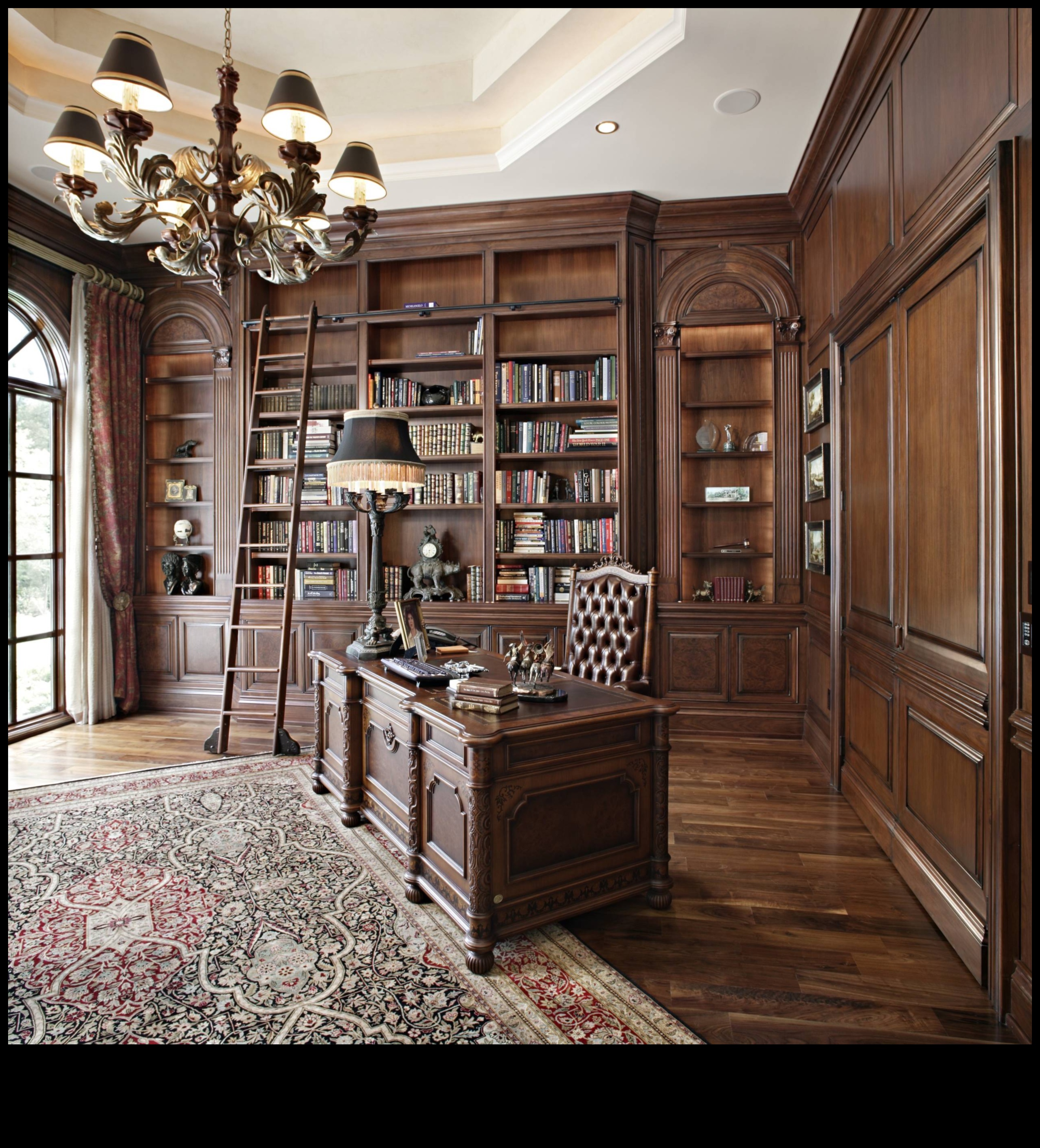 ديكور مكتب على الطراز الفيكتوري بأناقة عتيقة