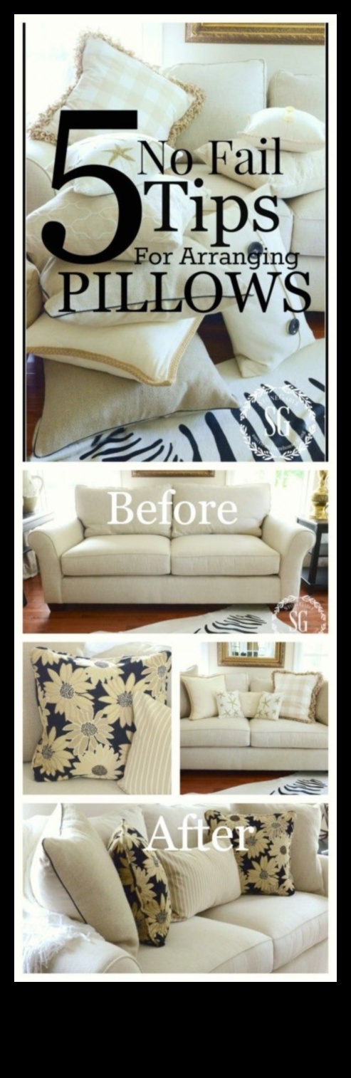 طرق مبتكرة لترتيب الوسائد