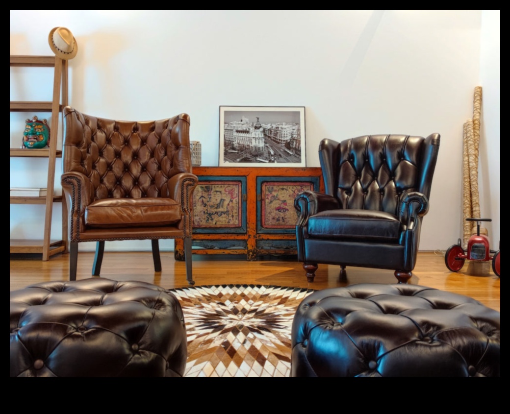 ما هي بعض الطرق الأنيقة لاستخدام الجلود في الديكور المعاصر؟