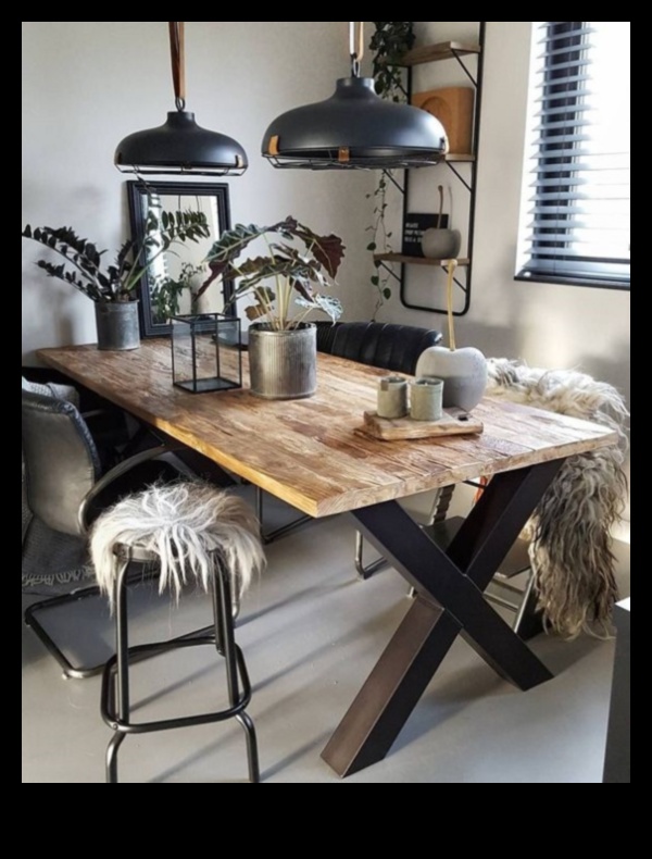 أفكار ديكور غرفة الطعام الصناعية الأنيقة