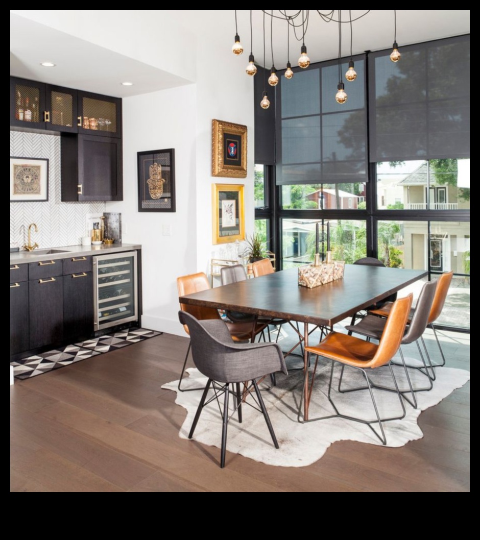 أفكار ديكور غرفة الطعام الصناعية الأنيقة