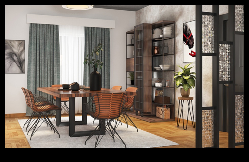 أفكار ديكور غرفة الطعام الصناعية الأنيقة